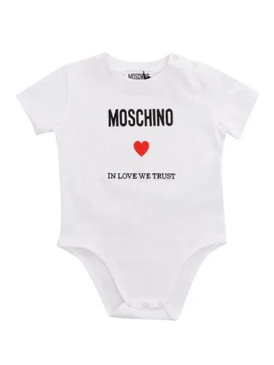 Moschino Kid Short-sleeved Bodysuit In White