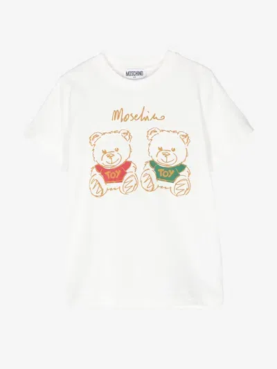 Moschino Kids' T-shirt Mit Teddy-print In Ivory