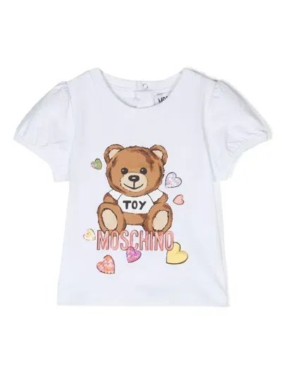 Moschino Kids T-shirt Con Stampa Teddy Bear In White