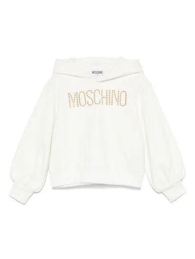 Moschino Kids' Logo-appliqué Hoodie In White