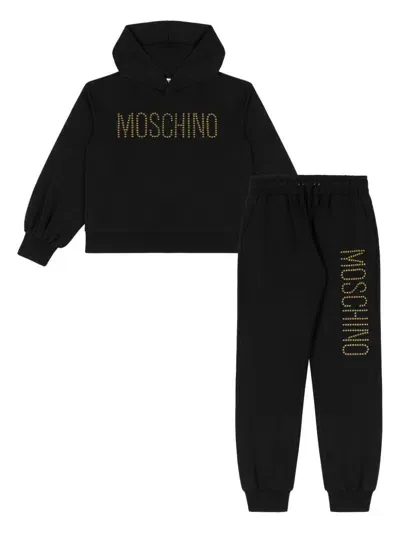 Moschino Kids' Logo-appliqué Tracksuit Set In Black