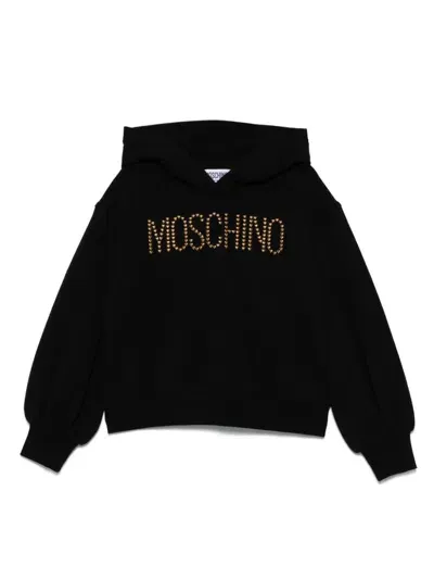 Moschino Kids' Logo-embellished Hoodie In Black