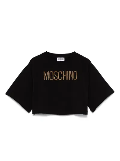 Moschino Kids' Logo-embellished T-shirt In Black