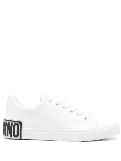 Moschino Logo-embossed Sneakers In White