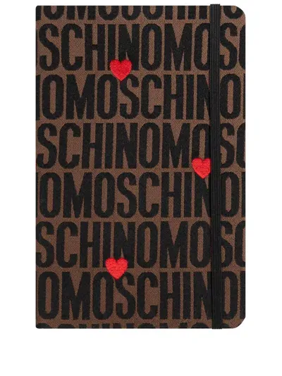 Moschino Logo-jacquard Notebook In Schwarz