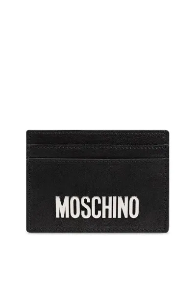 Moschino Logo Lettering Card Holder In Black