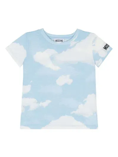 Moschino Logo-print Cotton T-shirt In 蓝色