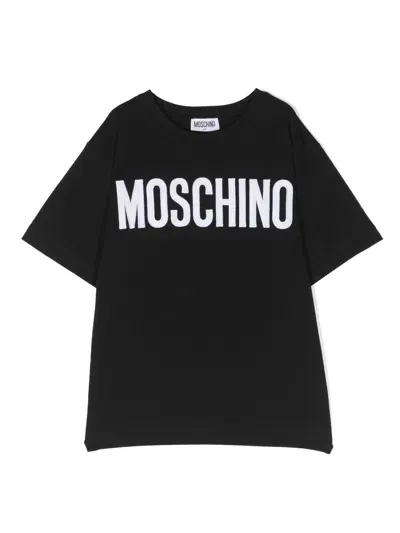 Moschino Kids' Logo-print Short-sleeve T-shirt In Schwarz