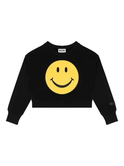 Moschino Kids' Logo-print Sweater In Black