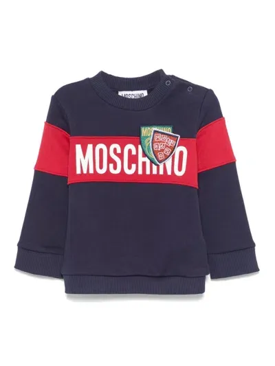 Moschino Babies' Sweatshirt Mit Logo-print In Blau