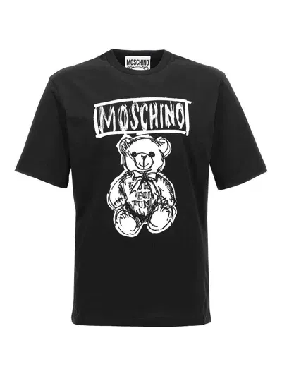 Moschino Logo Print T-shirt In White