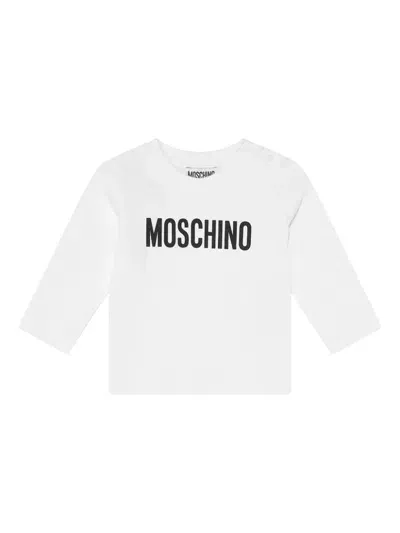 Moschino Babies' Logo-print T-shirt In White