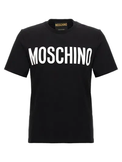 Moschino Logo Print T-shirt In White/black