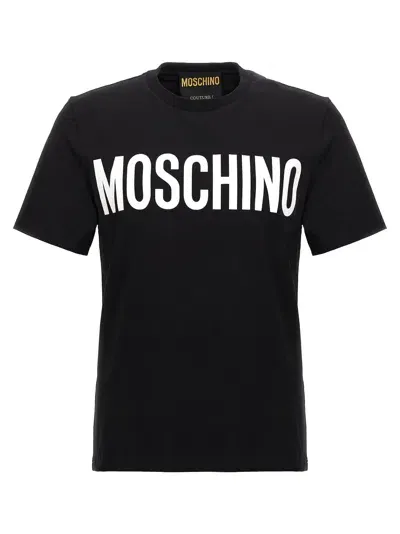 Moschino Logo Print T-shirt In White/black