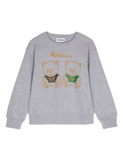 Moschino Babies' Logo-printed Sweatshirt In Grey