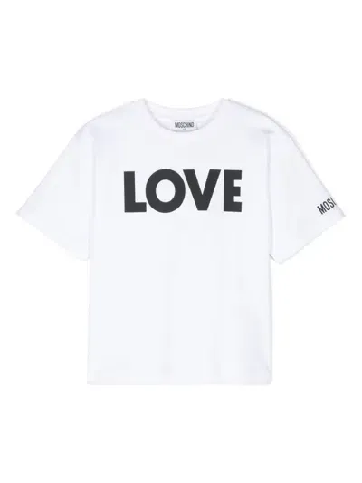 Moschino Kids' Love T-shirt In White