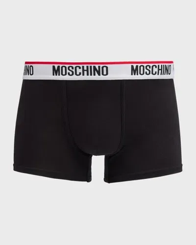 Moschino Men's 2-pack Basic Trunks In Black