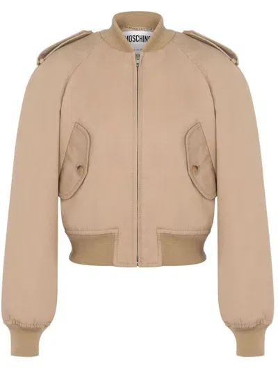 Moschino Raglan-sleeve Cropped Bomber Jacket In Pink