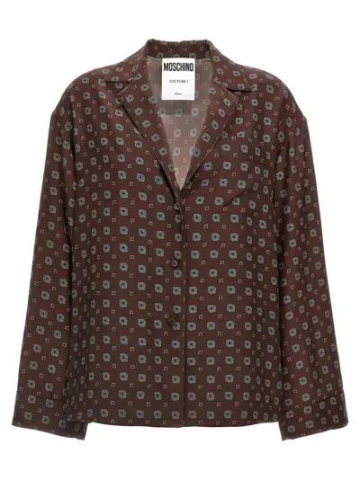 Moschino Patterned Shirt Shirt, Blouse In Brown