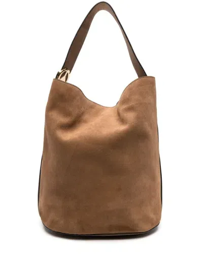 Moschino Peace-motif Tote Bag In Brown