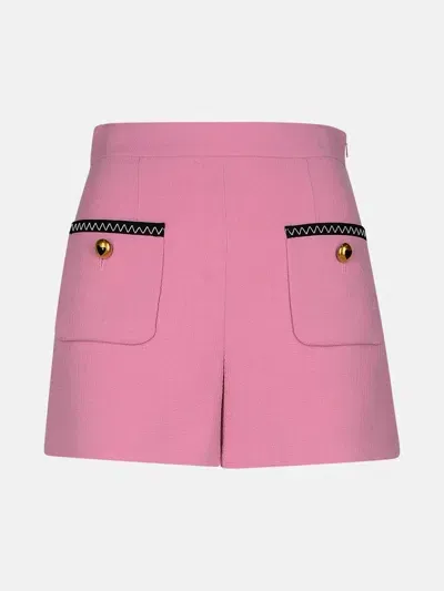 Moschino Pink Virgin Wool Blend Shorts