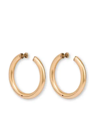 Moschino Polished Hoop Earrings In Gold