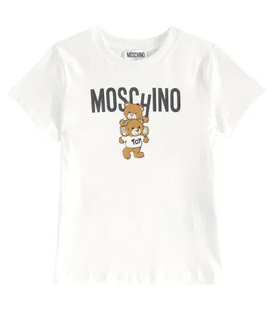 Moschino Kids' Printed Cotton T-shirt In White