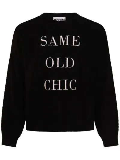 Moschino Same Old Chic Sweater In Black