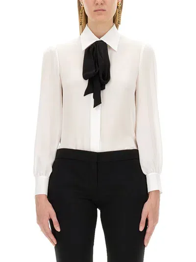 Moschino Silk Shirt In Black