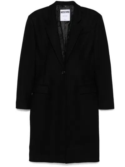 Moschino Single-breasted Coat In Black