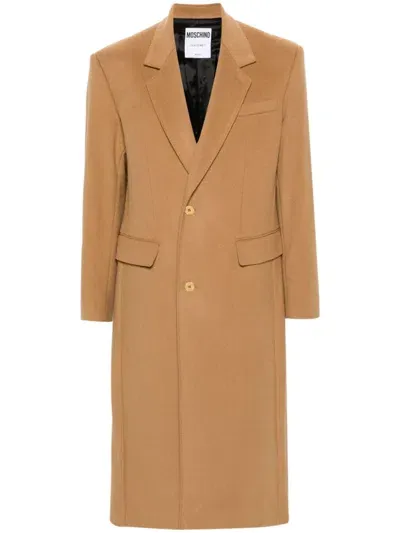 Moschino Single-breasted Coat In Brown