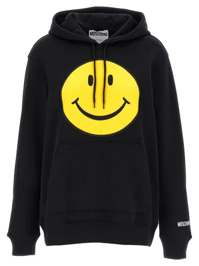 Moschino 'smiley' Hoodie In Black