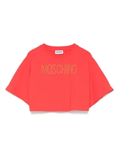 Moschino Kids' Stud-embellishment T-shirt In Red