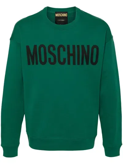 Moschino Logo-print Cotton Sweatshirt In Black  