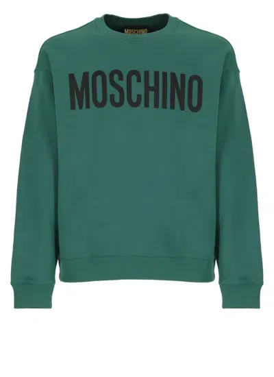 Moschino Sweatshirt With Print In Green