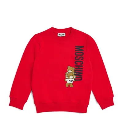 Moschino Kids' Teddy Bear Logo Sweatshirt In Red