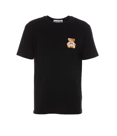 Moschino Teddy Bear Logo T-shirt In Black