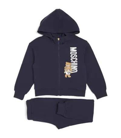 Moschino Kids' Teddy Bear Logo Tracksuit Set In Navy