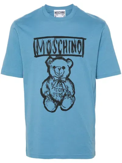 Moschino Teddy-bear-motif T-shirt In Blue