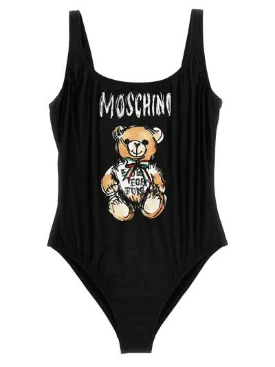 Moschino Teddy Bear Printed One In Black