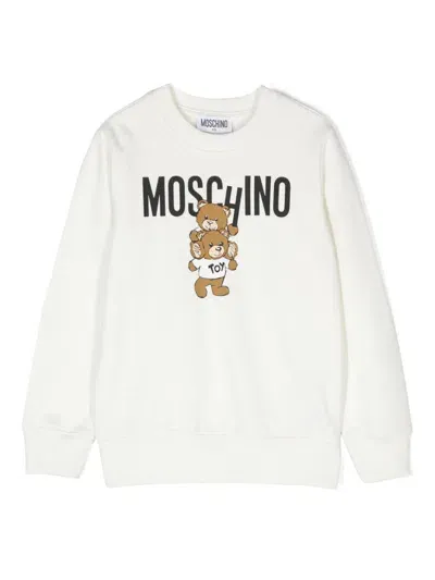 Moschino Kids' Teddy Bear-print Sweatshirt In White