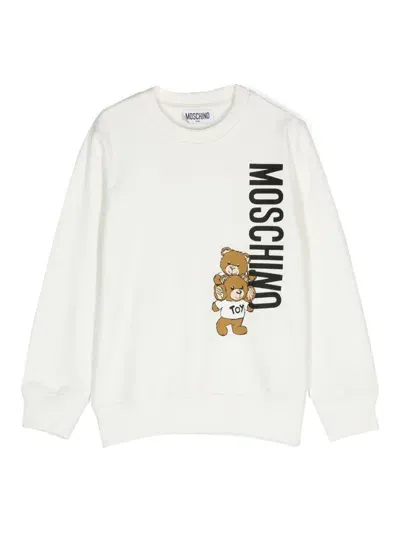 Moschino Kids' Teddy Bear-print Sweatshirt In White