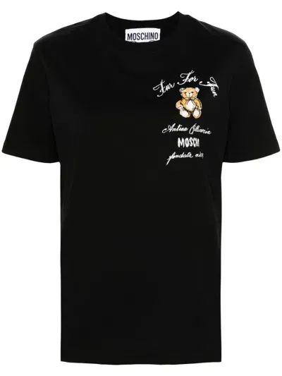 Moschino Teddy Bear-print T-shirt In 黑色