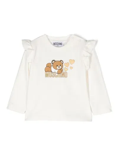 Moschino Babies' Teddy Bear-print T-shirt In Neutrals