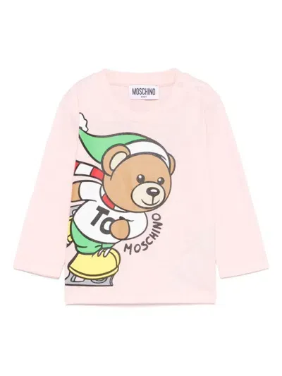 Moschino Babies' Teddy Bear-print T-shirt In Pink