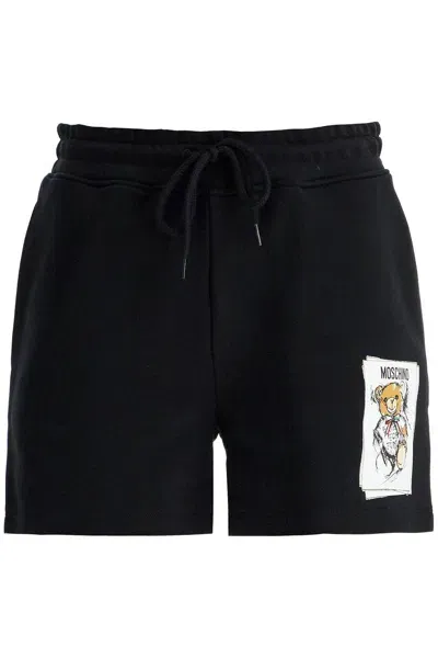 Moschino Teddy Bear Sports Shorts In Black