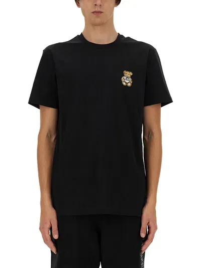 Moschino Teddy Patch Short Sleeve T-shirt In Black