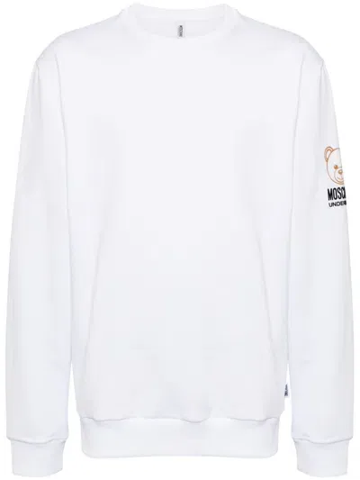 Moschino Terry Bear Sweatshirt In White