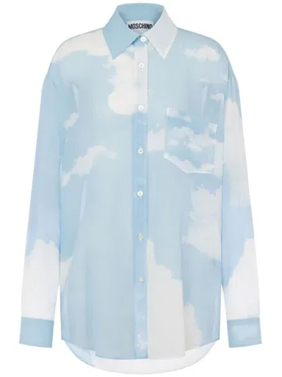 Moschino Transparent Sky Shirt In Blue