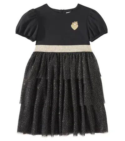 Moschino Kids' Tulle Dress In Black